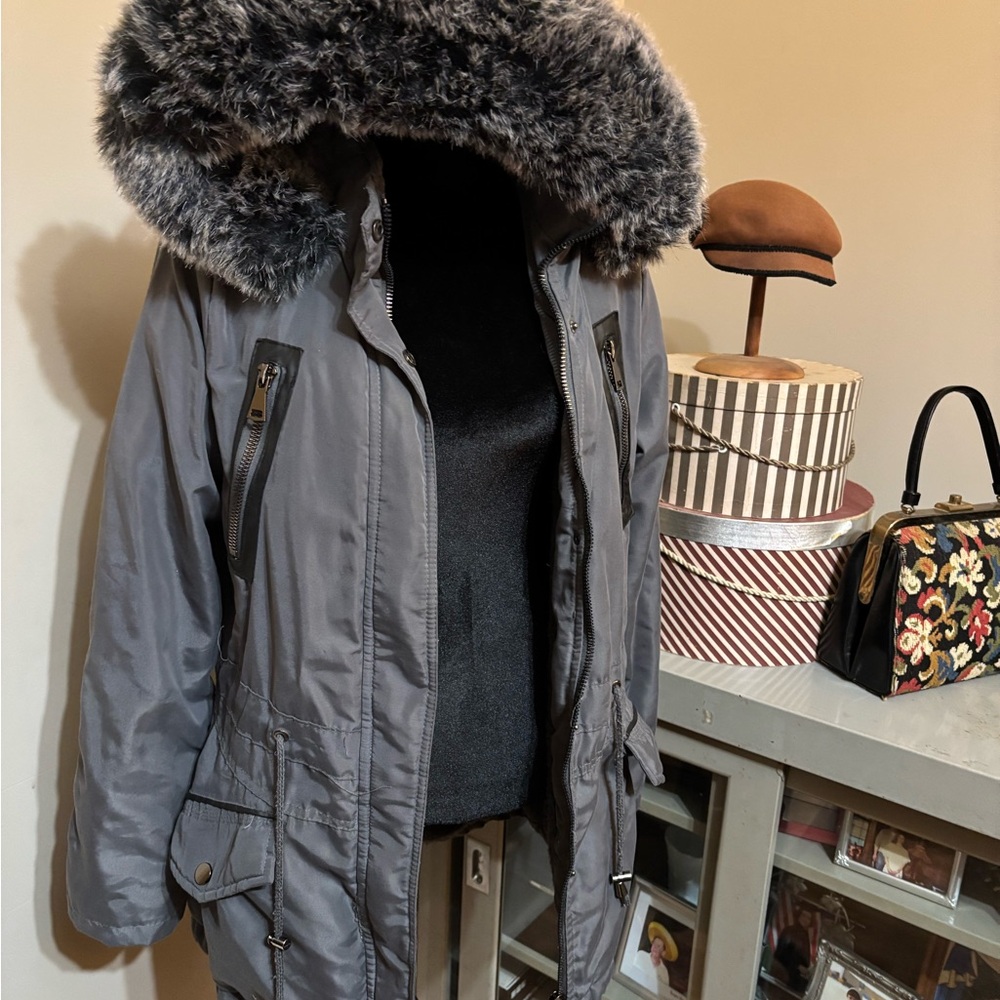 Gray Faux Fur Jacket - Picture 3 of 7